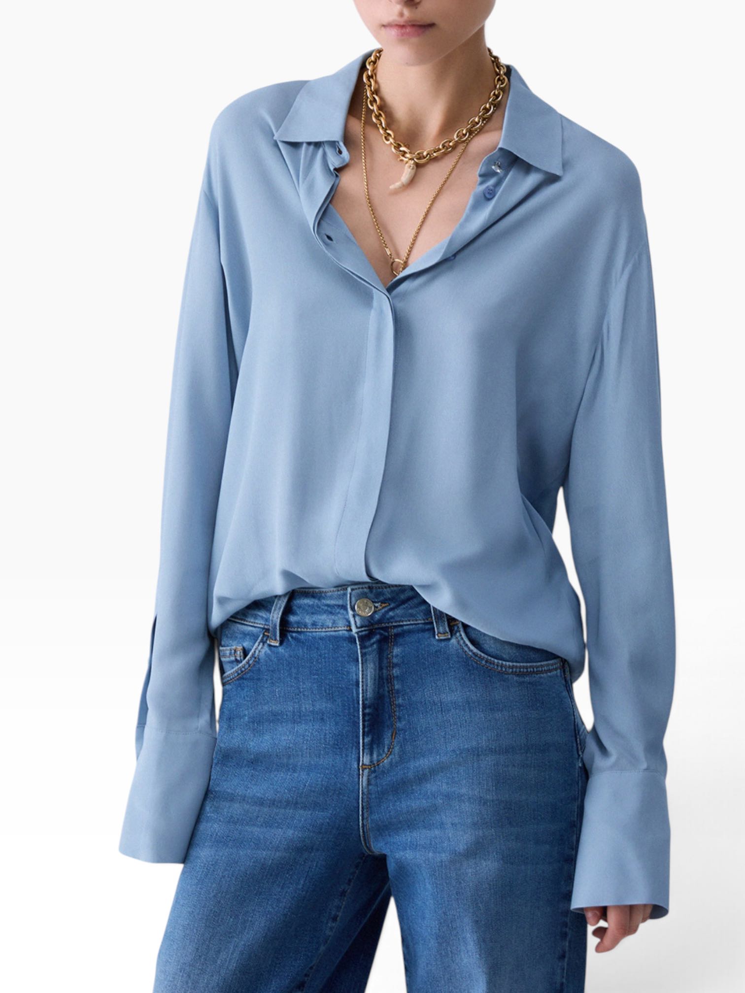 LIU JO - CAMICIA CELESTE VISCOSA