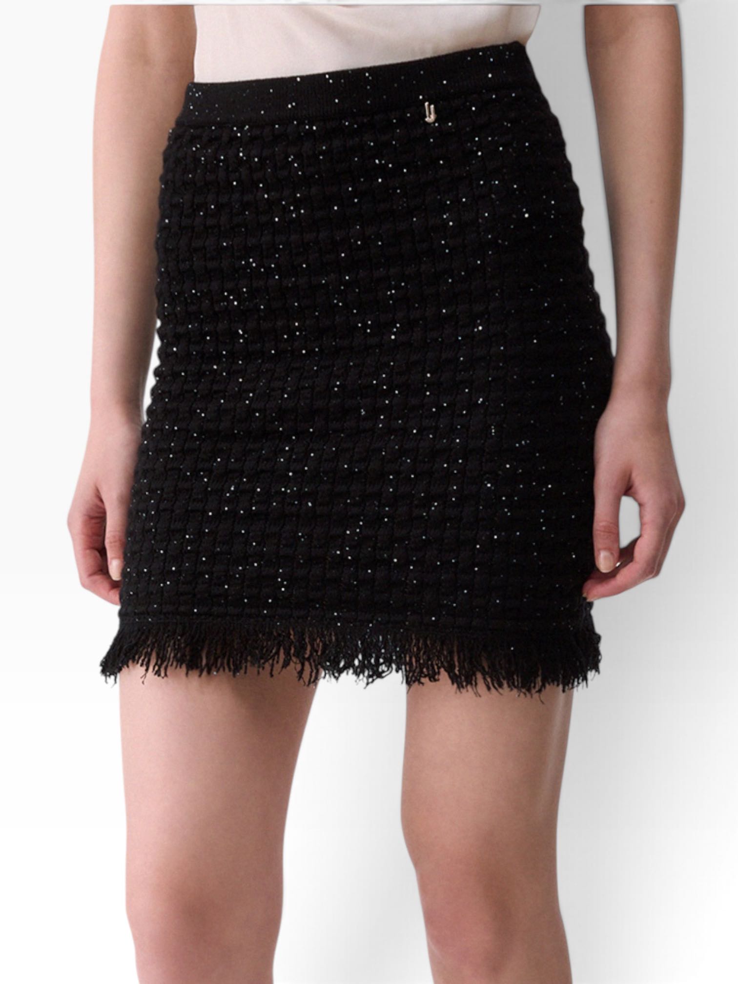 LIU JO - GONNA NERA IN MAGLIA PAILETTES