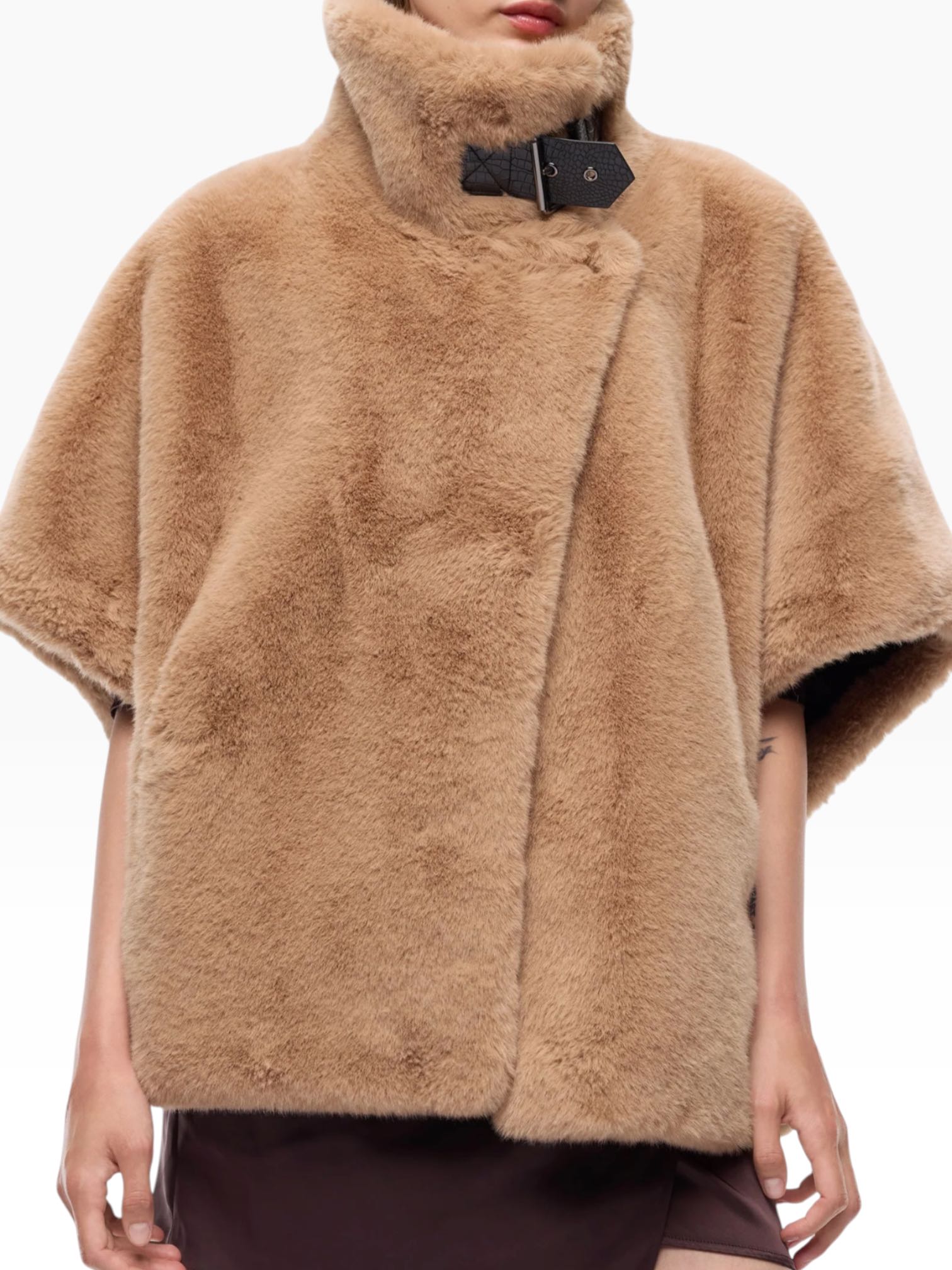 PINKO - CAPPA CAMMELLO PELLICCIA