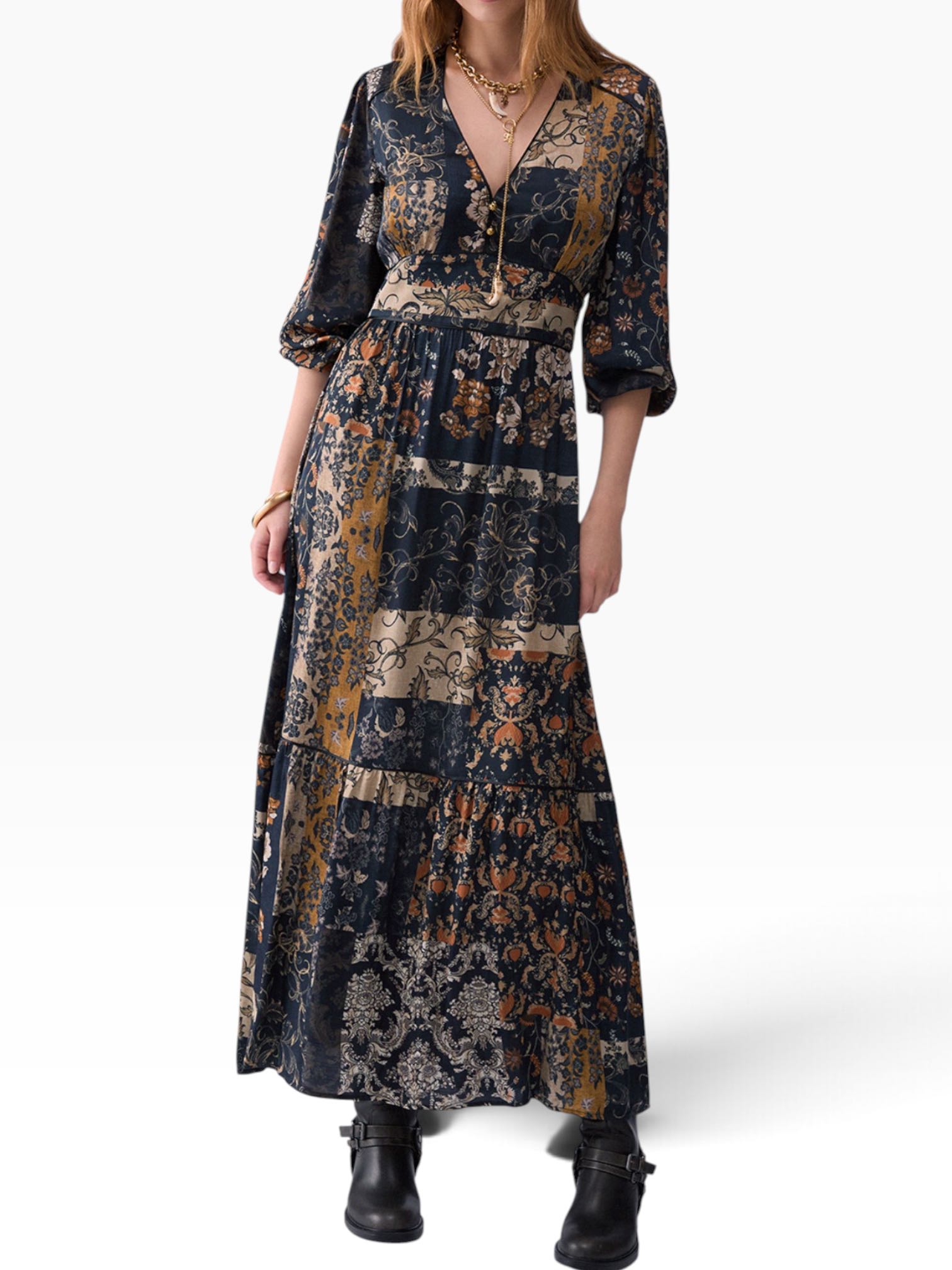 LIU JO - ABITO MULTICOLOR PATCH CON BALZE