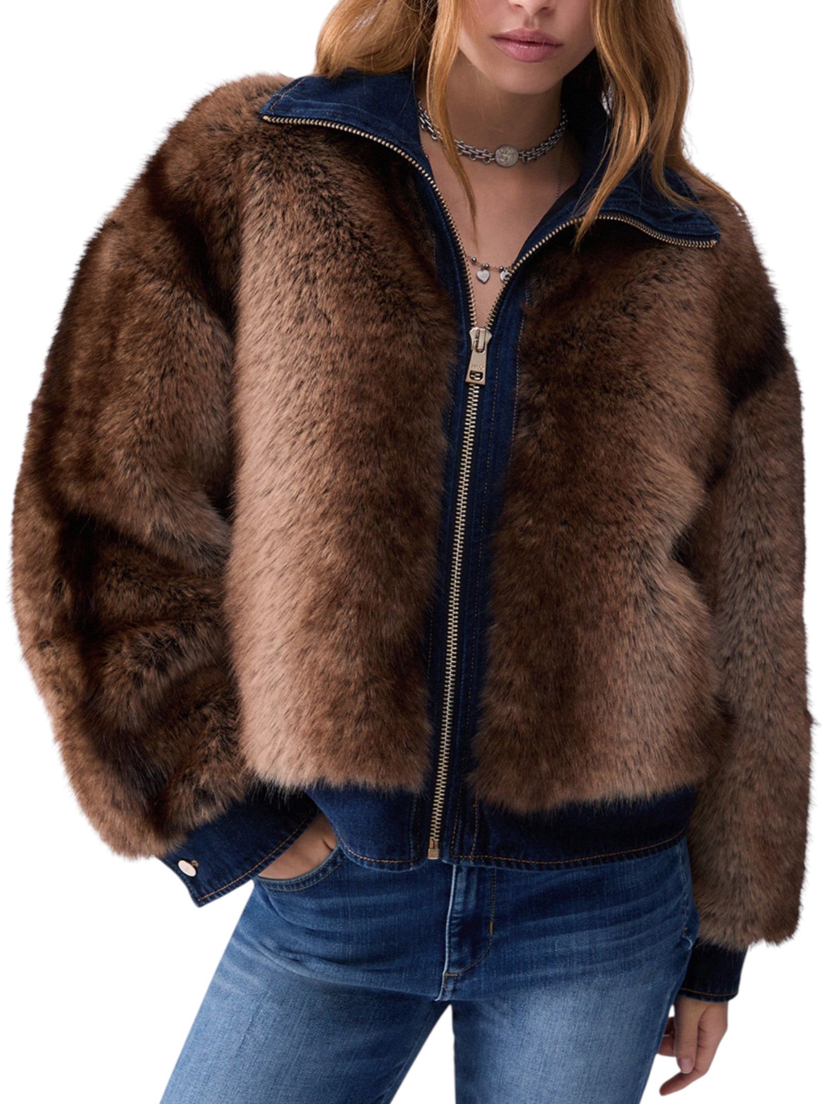 LIU JO - GIACCONE JEANS E PELLICCIA