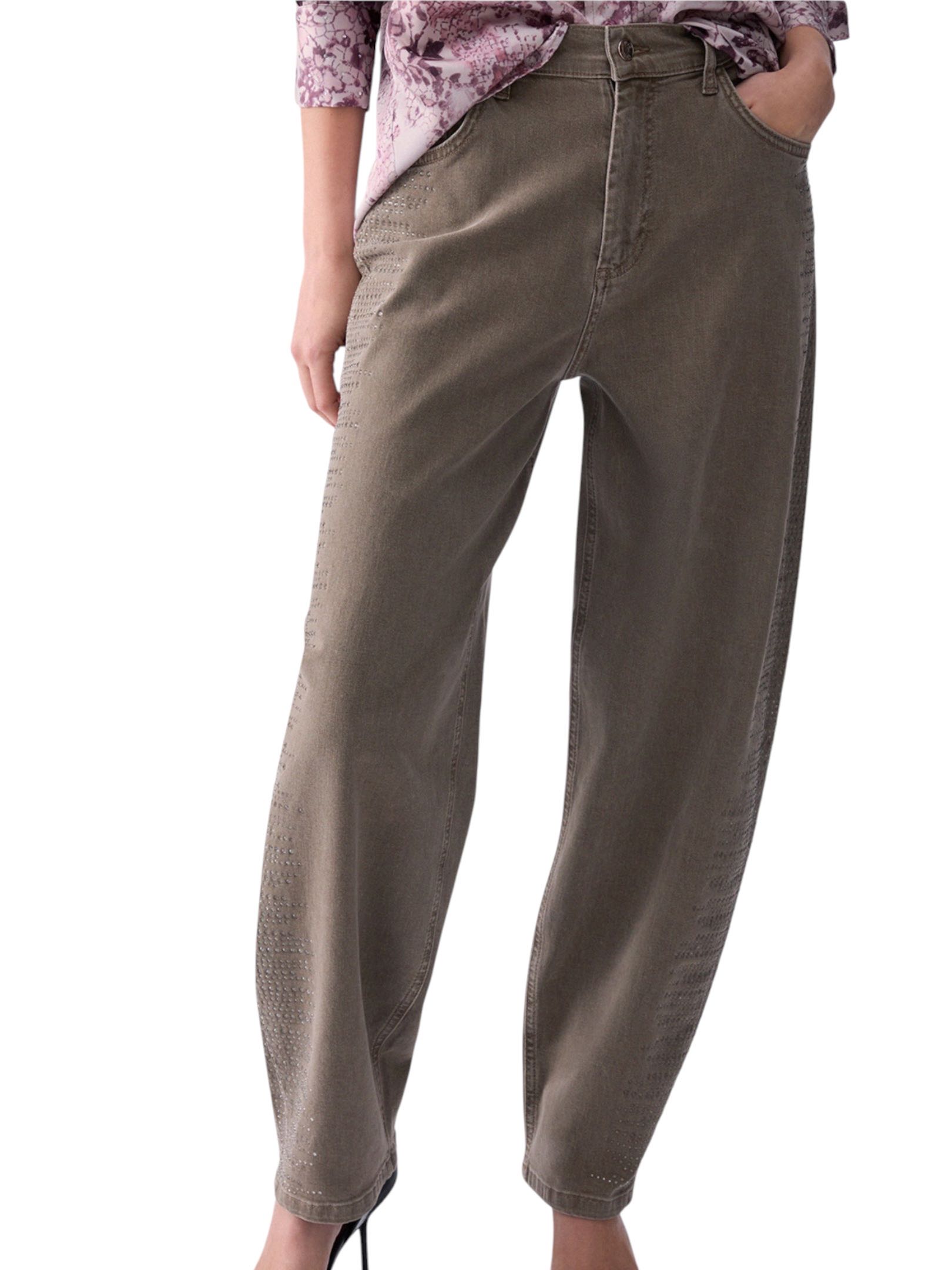 LIU JO - JEANS VERDE BALOON STRASS