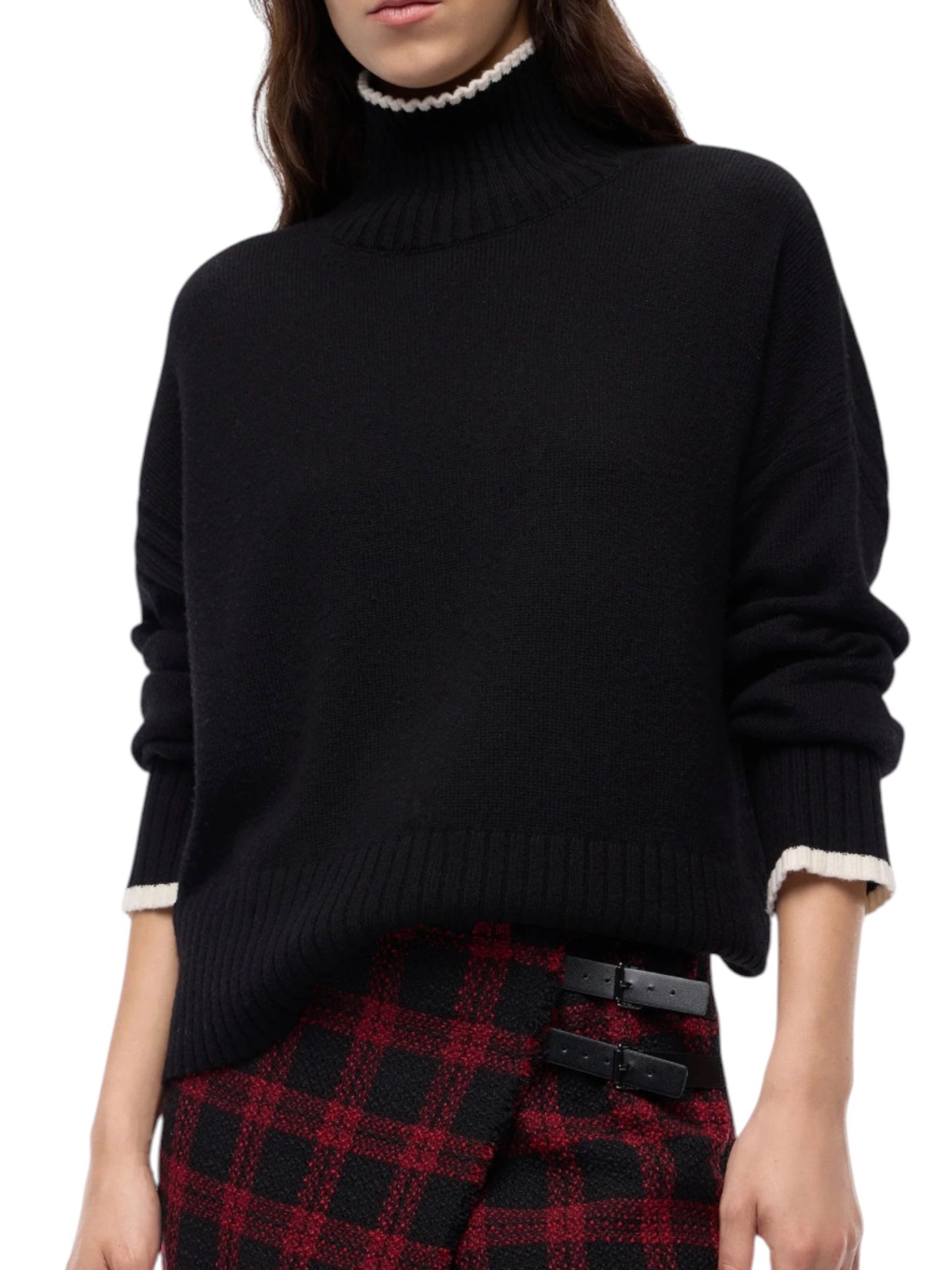 PINKO - MAGLIONE NERO COLLO ALTO