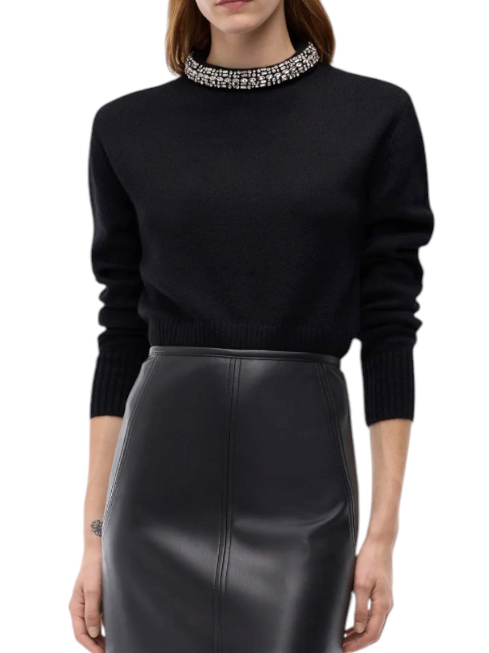 PINKO - MAGLIONE NERO STRASS