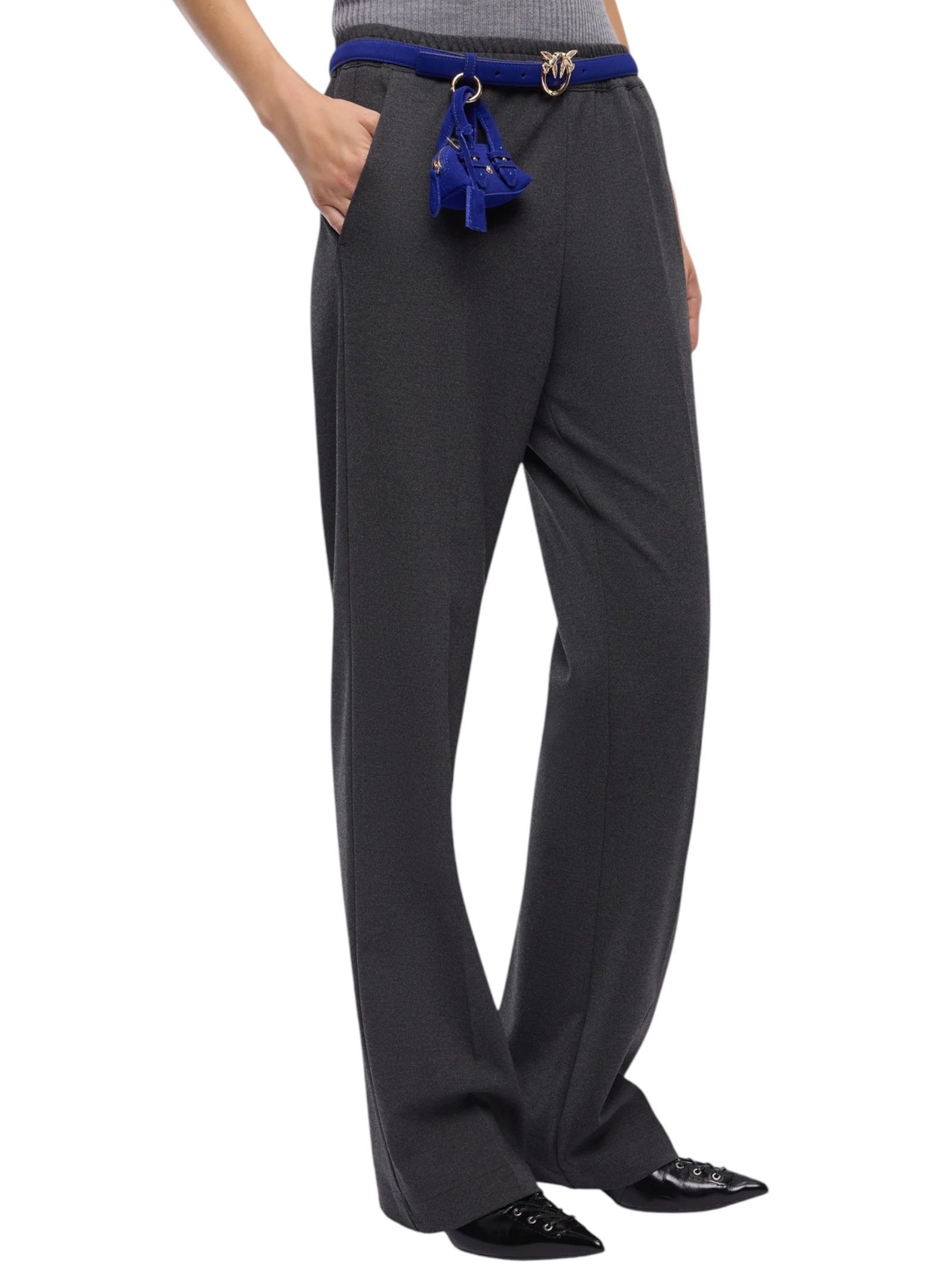 PINKO - PANTALONE ANTRACITE PUNTO STOFFA