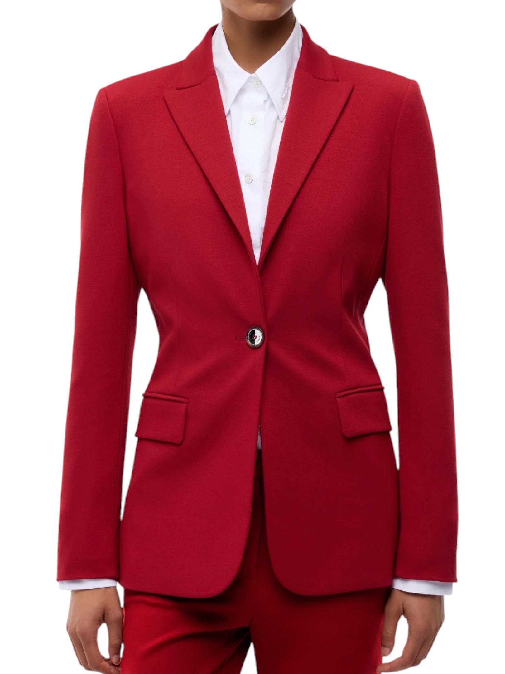 PINKO - GIACCA ROSSA MONOPETTO PUNTOSTOFFA