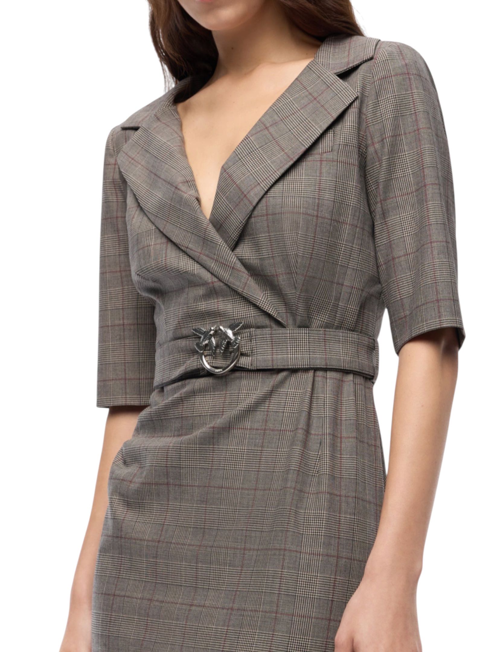 PINKO - ABITO BEIGE/BORDEAUX/NERO - immagine 2